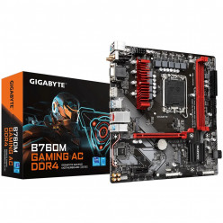 GIGABYTE B760M GAMING AC DDR4, Socket 1700, Intel® B760 (14/13/12th Gen CPU), 9Phases, CPU iGPU, Dual 2xDDR4-5333, VGA, HDMI, DP, 1xPCIe X16, 4xSATA3, RAID, 2xM.2 4.0, 1xPCIe X1, ALC897 HDA 7.1, 1x2.5GbE LAN, WiFi/BT, 1xUSB-C 3.2, 5xUSB 3.2, RGB Fusion 2.